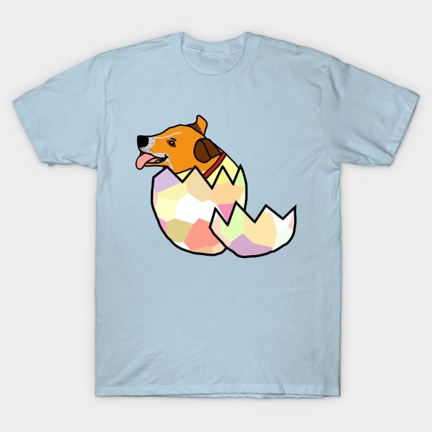 Puppy Hatches from Easter Egg T-Shirt by ellenhenryart